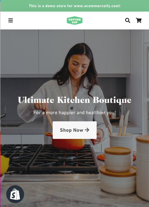 kitchen products niche pre-built store mobile view