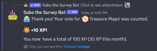 Vote confirmation with xp