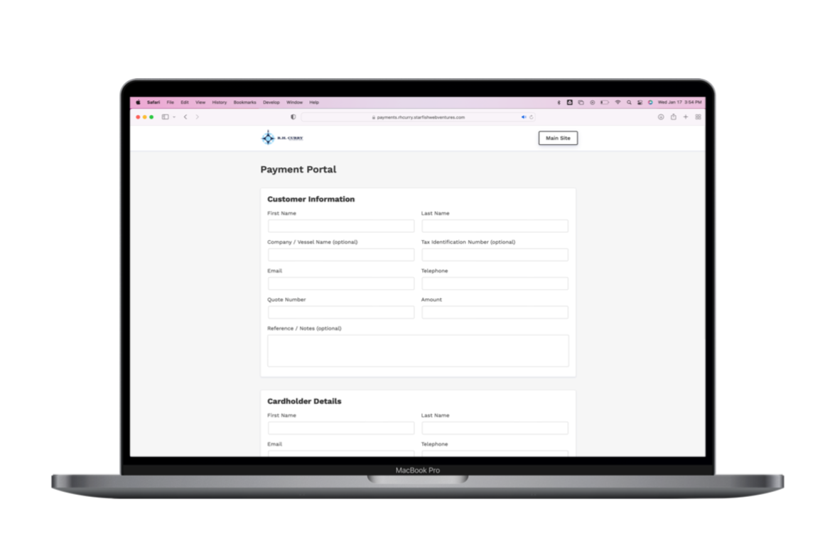 Payment Portal on MacBook