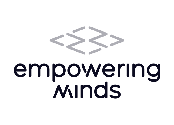 Empowering minds logo vertical positive bw