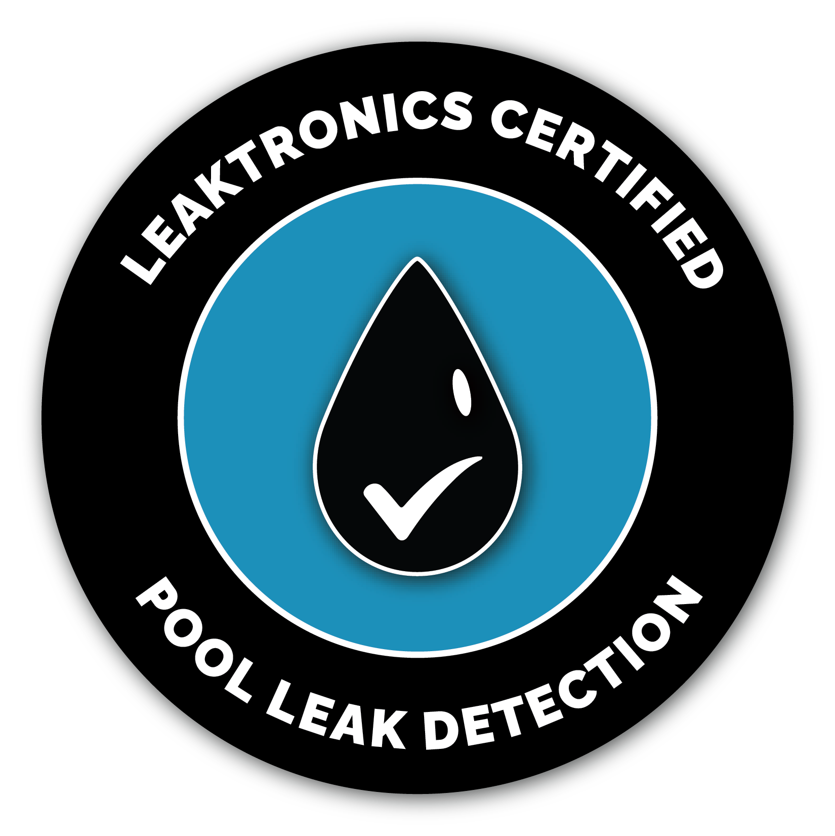 Certified pool leak detection badge