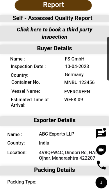 Report for exporter packing
