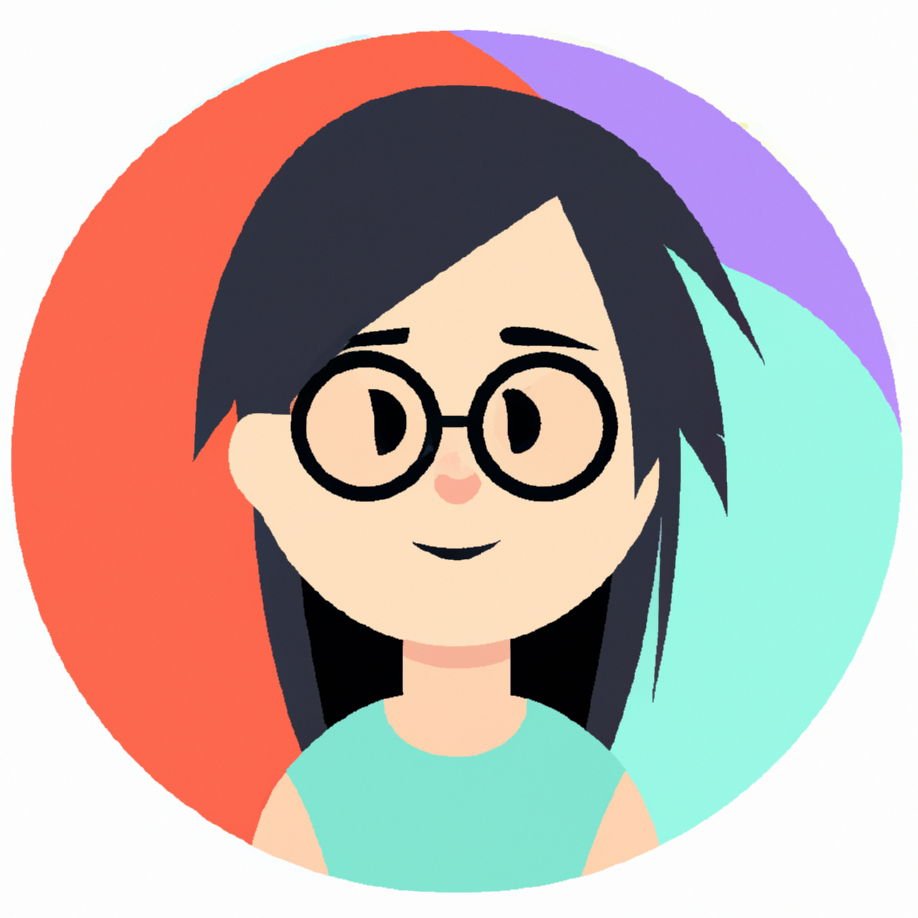 Dall·e 2023 07 27 11.07.41   animated slightly smiling female headshot persona in a flat simple style with a circle of color behind her as the background and white background behi
