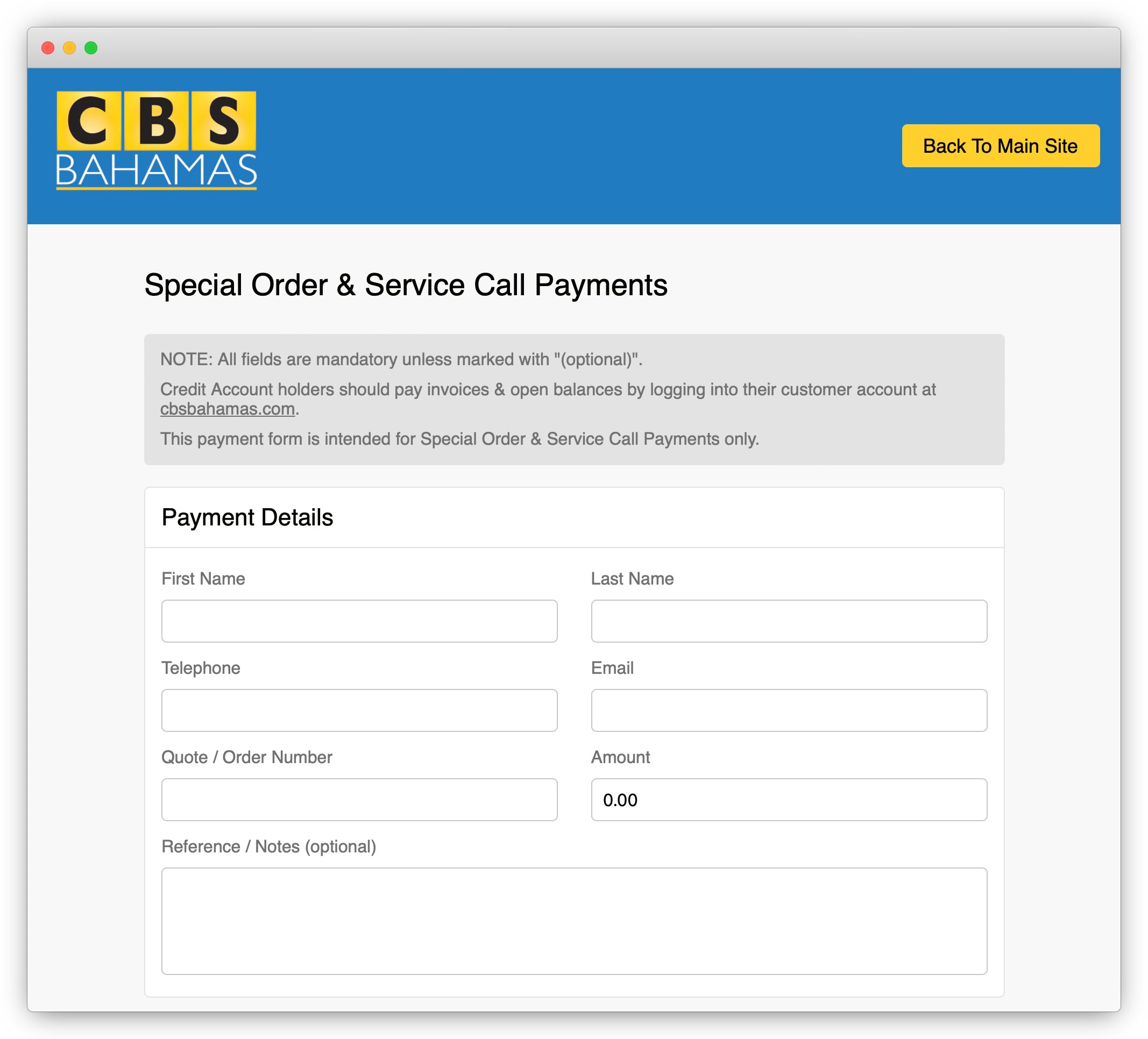 CBS Bahamas Payment Portal