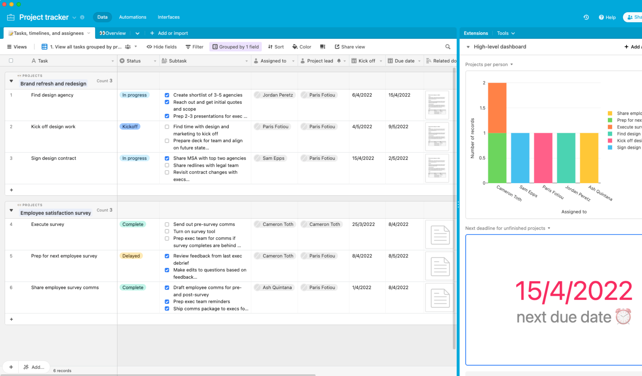 Airtable exemple