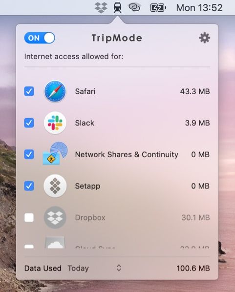 Tripmode screenshot   main ui light